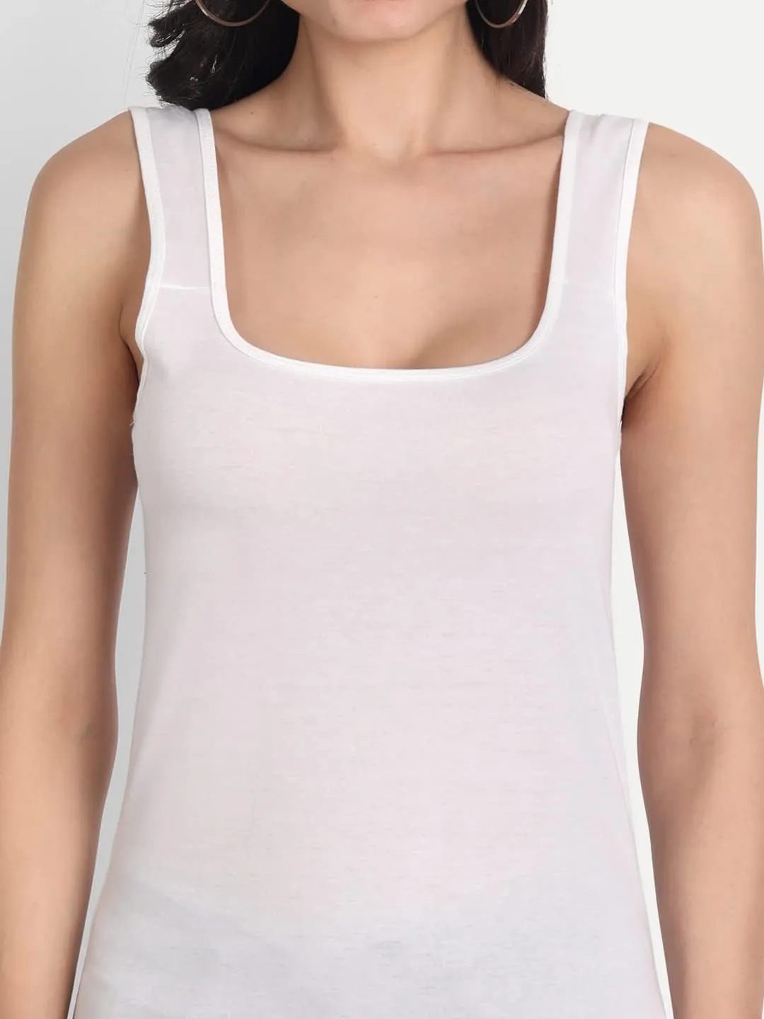 Cotton Medium Length Slips Camisole Shoulder Straps Tank Top for Women Pack of 3