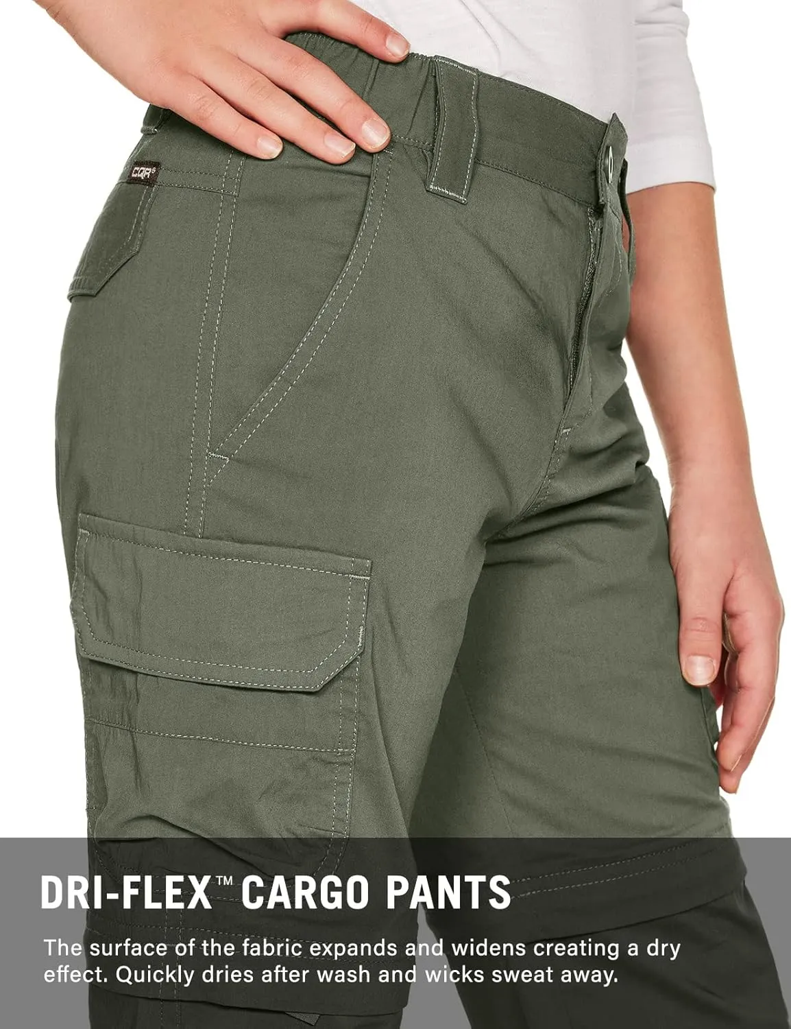 CQR Kids Youth Hiking Cargo Pants, UPF 50  Quick Dry Convertible Zip Off Pants, Outdoor Camping Pants