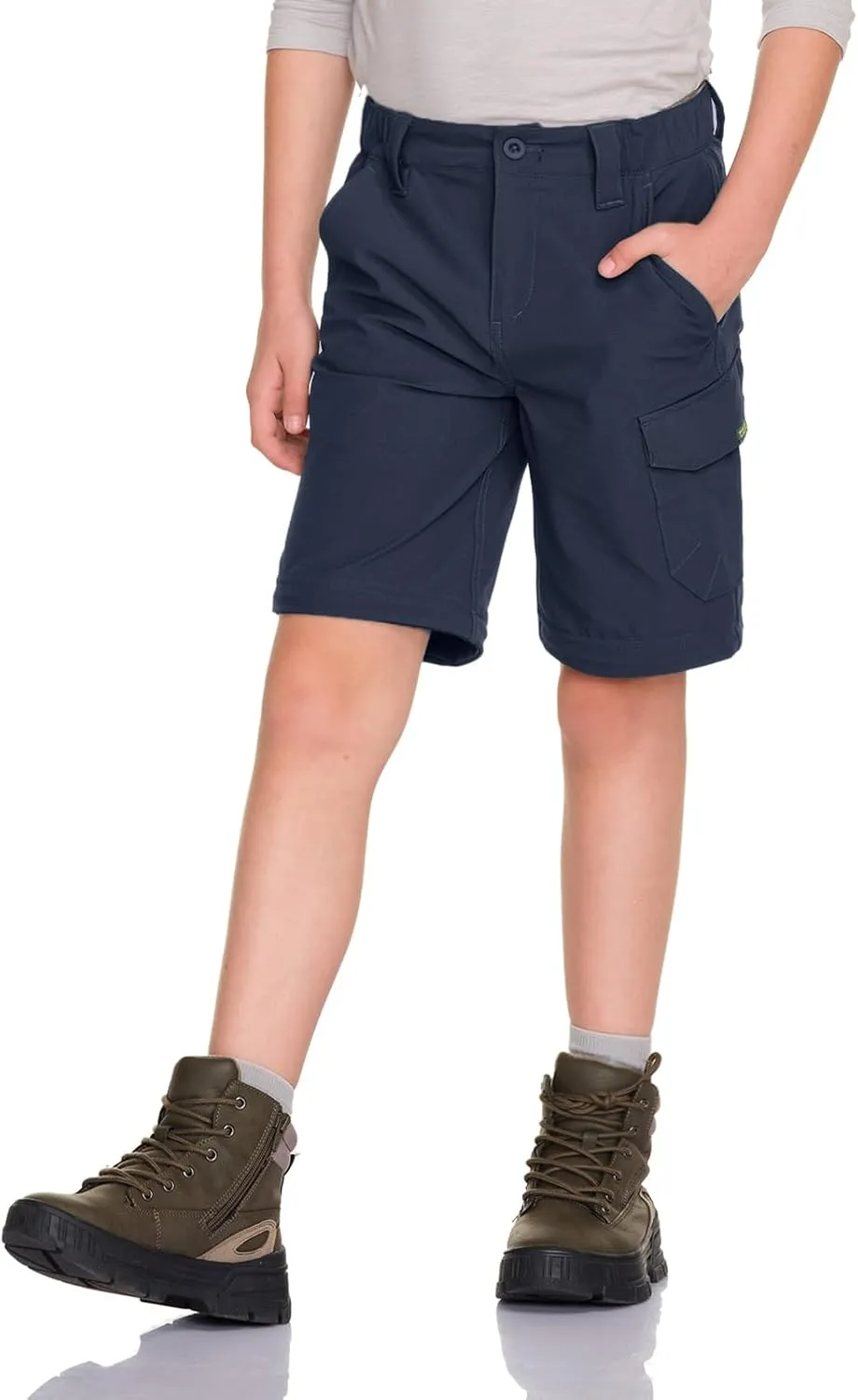 CQR Kids Youth Hiking Cargo Pants, UPF 50  Quick Dry Convertible Zip Off Pants, Outdoor Camping Pants
