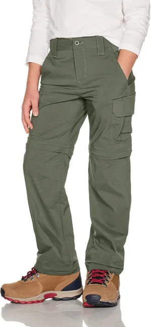 CQR Kids Youth Hiking Cargo Pants, UPF 50  Quick Dry Convertible Zip Off Pants, Outdoor Camping Pants