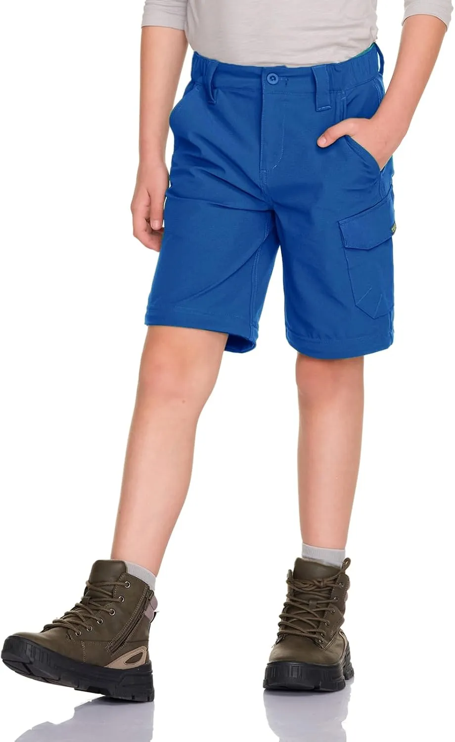 CQR Kids Youth Hiking Cargo Pants, UPF 50  Quick Dry Convertible Zip Off Pants, Outdoor Camping Pants