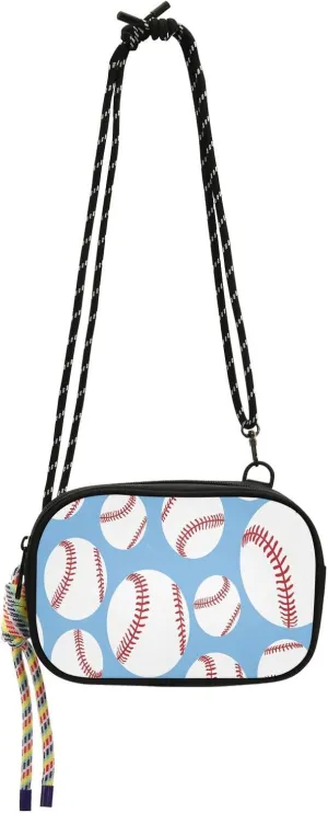 Crossbody Bag Baseballs Pattern Cell Phone Purse Wallet with Credit Card Slots Multicolor Handbag with Adjustable Strap Fits Phone Keys And More