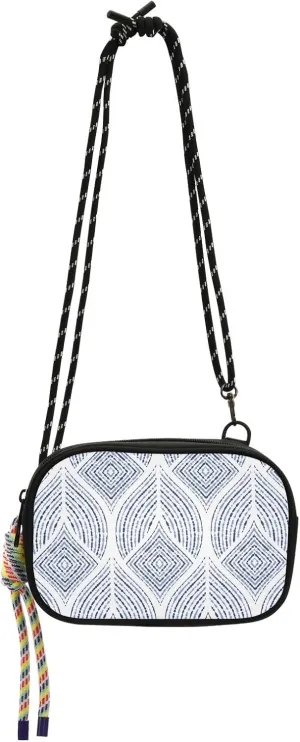 Crossbody Bag Blue Ethnic Pattern Cell Phone Purse Wallet with Credit Card Slots Multicolor Handbag with Adjustable Strap Fits Phone Keys And More