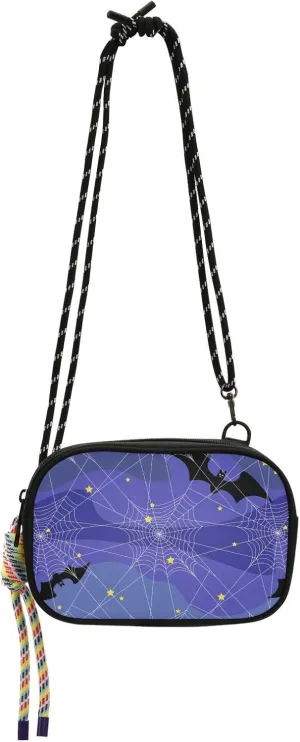 Crossbody Bag Blue Night Sky Cobwebs Cell Phone Purse Wallet with Credit Card Slots Multicolor Handbag with Adjustable Strap Fits Phone Keys And More