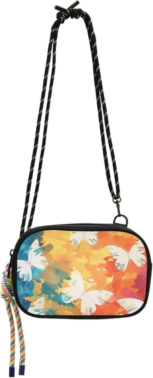 Crossbody Bag Blue Red Yellow Tie Dye Butterflies Cell Phone Purse Wallet with Credit Card Slots Multicolor Handbag with Adjustable Strap Fits Phone Keys And More