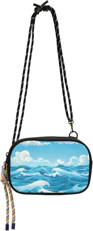 Crossbody Bag Blue Sky and Ocean Waves Cell Phone Purse Wallet with Credit Card Slots Multicolor Handbag with Adjustable Strap Fits Phone Keys And More