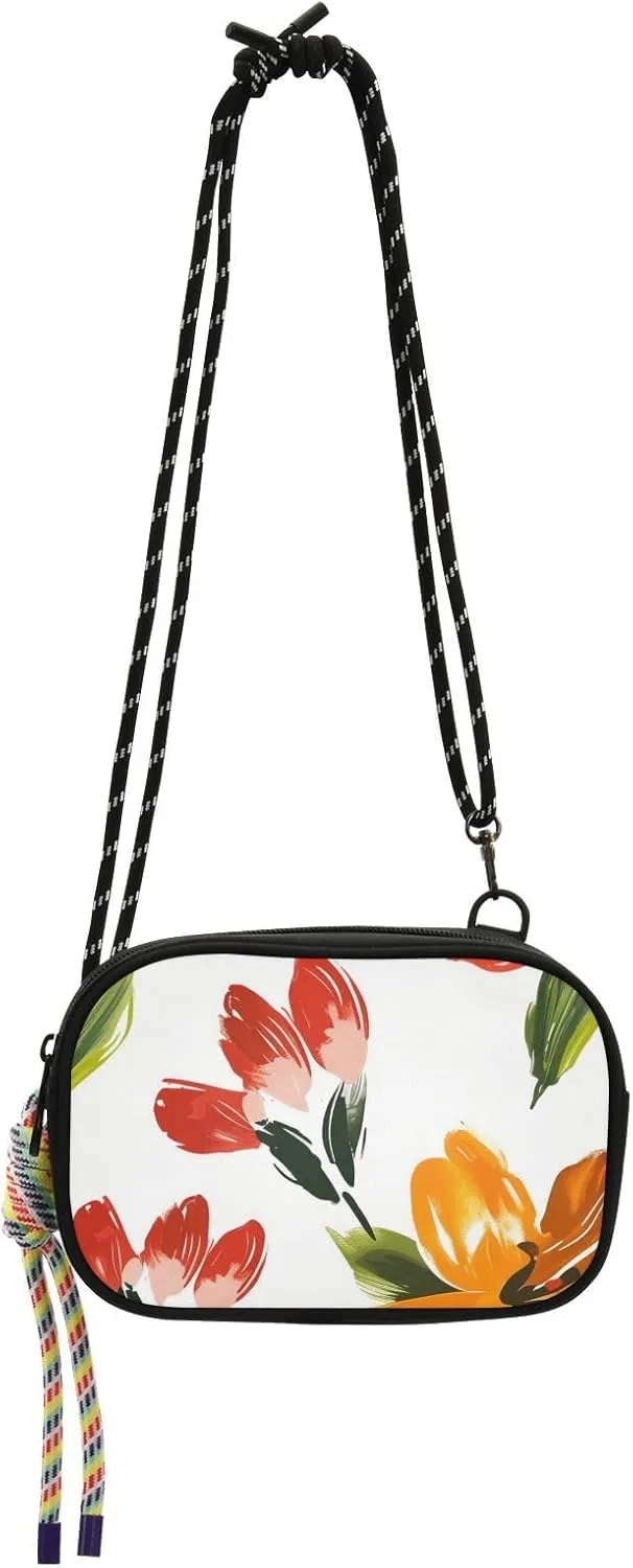 Crossbody Bag Bright Yellow Floral Cell Phone Purse Wallet with Credit Card Slots Multicolor Handbag with Adjustable Strap Fits Phone Keys And More