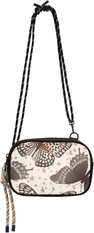 Crossbody Bag Butterflies Beige Cell Phone Purse Wallet with Credit Card Slots Multicolor Handbag with Adjustable Strap Fits Phone Keys And More