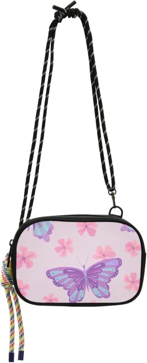 Crossbody Bag Butterfly and Little Flowers Cell Phone Purse Wallet with Credit Card Slots Multicolor Handbag with Adjustable Strap Fits Phone Keys And More