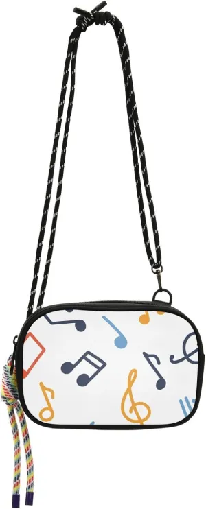 Crossbody Bag Colorful Music Notes Cell Phone Purse Wallet with Credit Card Slots Multicolor Handbag with Adjustable Strap Fits Phone Keys And More