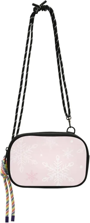 Crossbody Bag Crystal Snowflakes Light Pink Cell Phone Purse Wallet with Credit Card Slots Multicolor Handbag with Adjustable Strap Fits Phone Keys And More