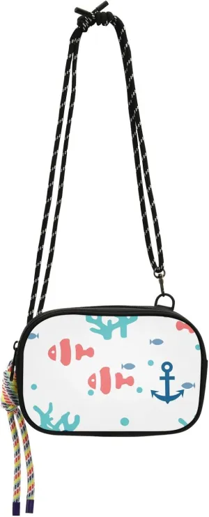Crossbody Bag Cute Fish under The Sea Cell Phone Purse Wallet with Credit Card Slots Multicolor Handbag with Adjustable Strap Fits Phone Keys And More