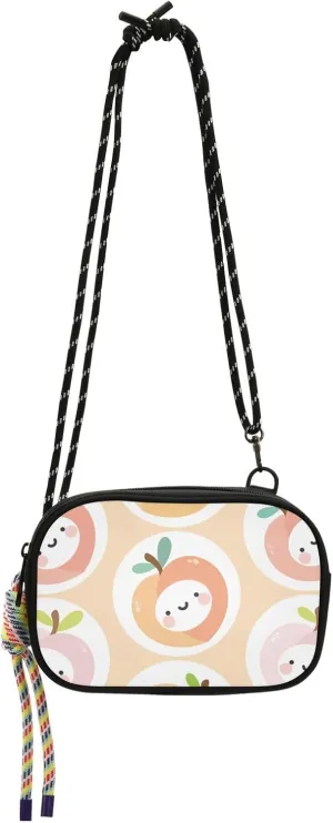 Crossbody Bag Cute Peach Fruit Faces Cell Phone Purse Wallet with Credit Card Slots Multicolor Handbag with Adjustable Strap Fits Phone Keys And More