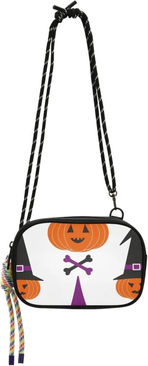 Crossbody Bag Cute Scary Pumpkin Purple Cell Phone Purse Wallet with Credit Card Slots Multicolor Handbag with Adjustable Strap Fits Phone Keys And More