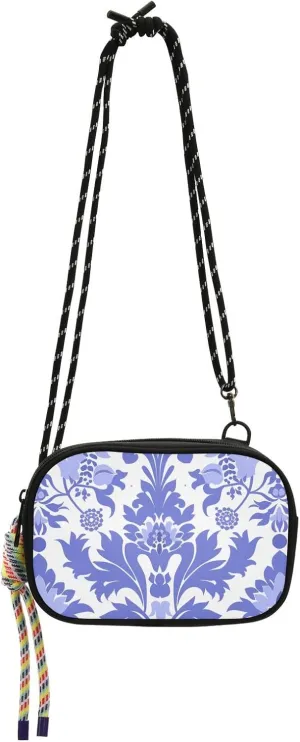 Crossbody Bag Damask Pattern Light Purple Cell Phone Purse Wallet with Credit Card Slots Multicolor Handbag with Adjustable Strap Fits Phone Keys And More