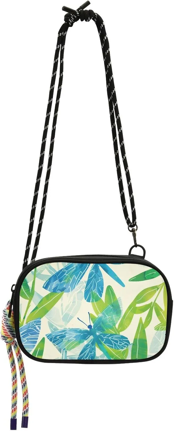 Crossbody Bag Dradonflies Green Cell Phone Purse Wallet with Credit Card Slots Multicolor Handbag with Adjustable Strap Fits Phone Keys And More