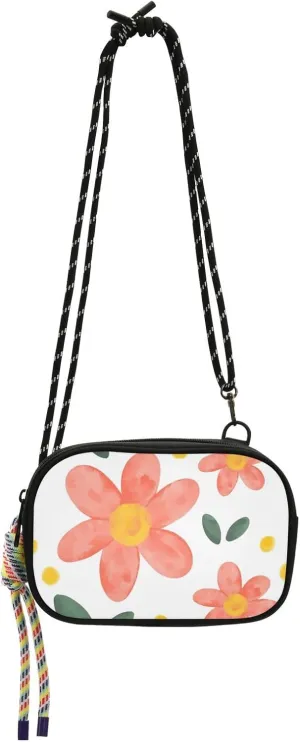 Crossbody Bag Floral Hand Drawn Cell Phone Purse Wallet with Credit Card Slots Multicolor Handbag with Adjustable Strap Fits Phone Keys And More