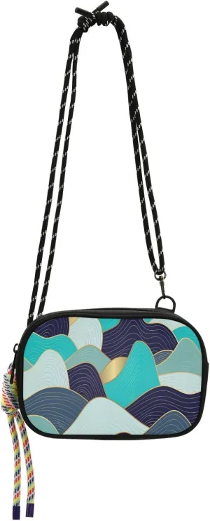 Crossbody Bag Gold Line Art Cell Phone Purse Wallet with Credit Card Slots Multicolor Handbag with Adjustable Strap Fits Phone Keys And More
