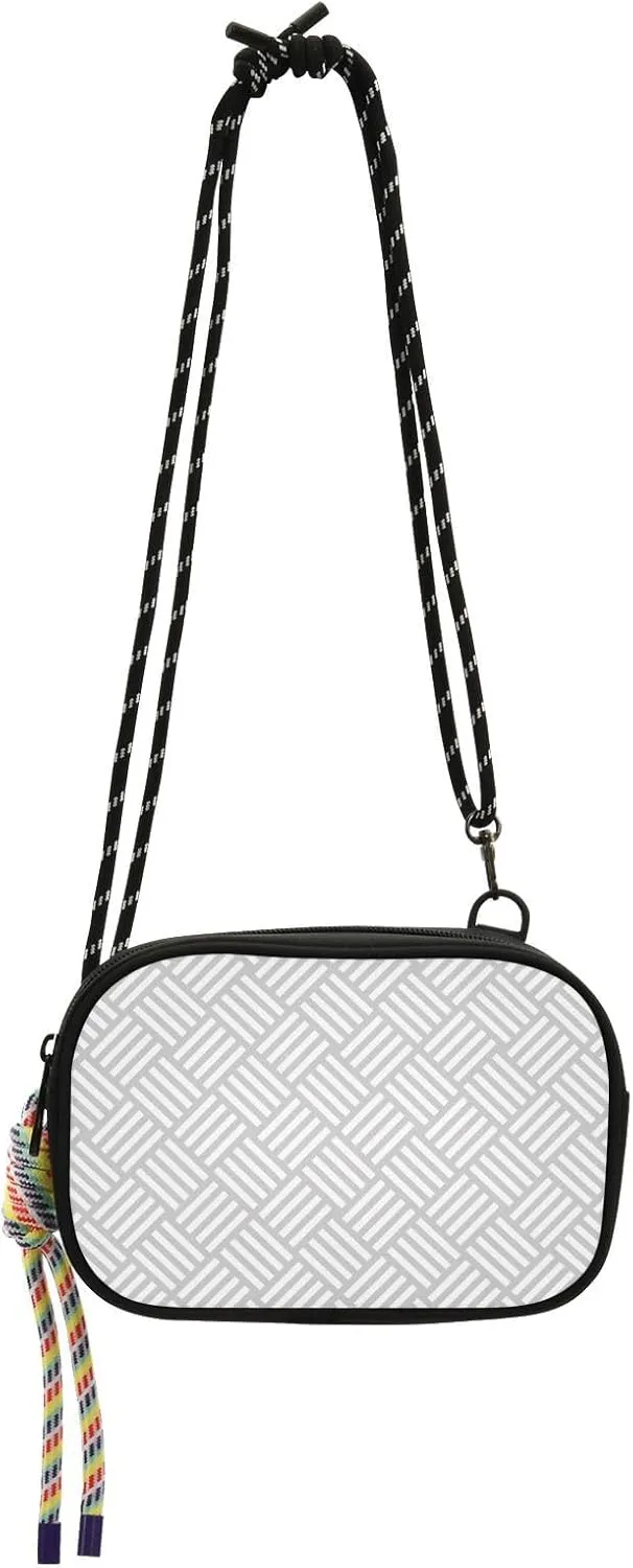 Crossbody Bag Grey Weaving Texture Cell Phone Purse Wallet with Credit Card Slots Multicolor Handbag with Adjustable Strap Fits Phone Keys And More