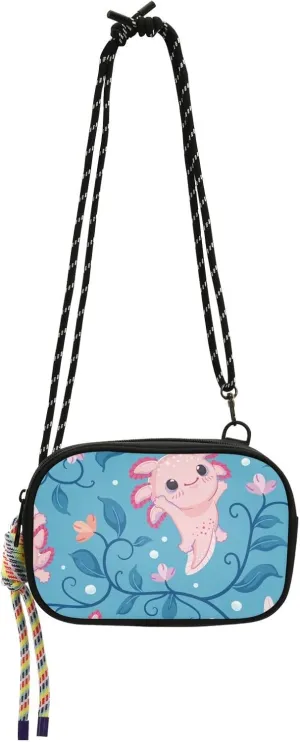 Crossbody Bag Happy Baby Axolotls Cell Phone Purse Wallet with Credit Card Slots Multicolor Handbag with Adjustable Strap Fits Phone Keys And More