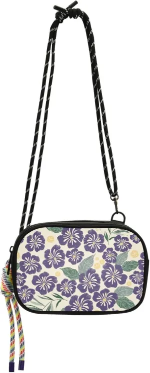 Crossbody Bag Hibiscus Flowers Purple Cell Phone Purse Wallet with Credit Card Slots Multicolor Handbag with Adjustable Strap Fits Phone Keys And More
