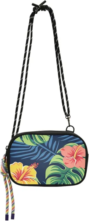 Crossbody Bag Hibiscus Pattern Design Cell Phone Purse Wallet with Credit Card Slots Multicolor Handbag with Adjustable Strap Fits Phone Keys And More