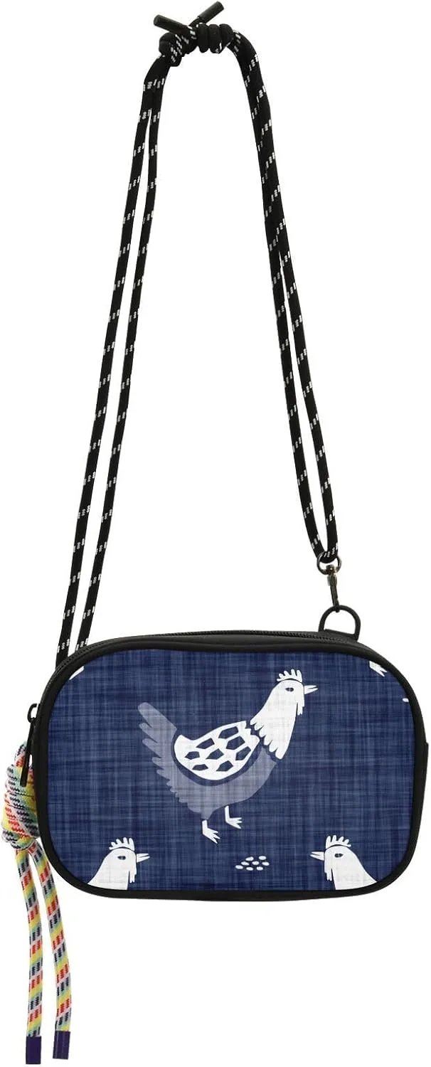 Crossbody Bag Indigo Blue Hen Bird Cell Phone Purse Wallet with Credit Card Slots Multicolor Handbag with Adjustable Strap Fits Phone Keys And More