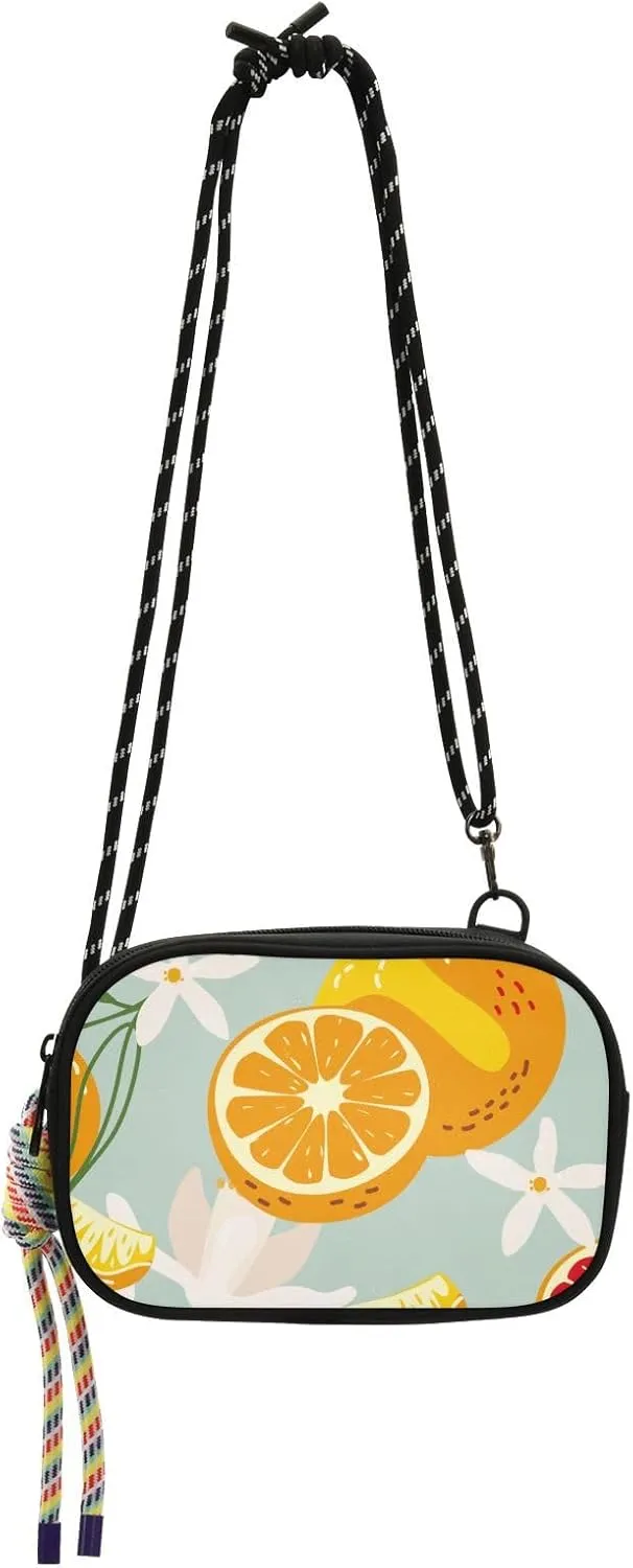 Crossbody Bag Lemon Orange and Grapefruit Cell Phone Purse Wallet with Credit Card Slots Multicolor Handbag with Adjustable Strap Fits Phone Keys And More