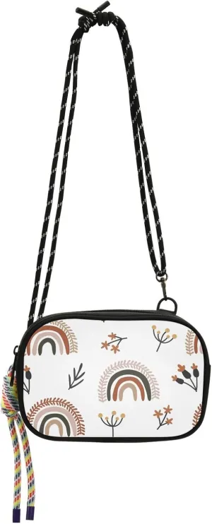 Crossbody Bag Lovely Rainbow Leaf Flower Cell Phone Purse Wallet with Credit Card Slots Multicolor Handbag with Adjustable Strap Fits Phone Keys And More