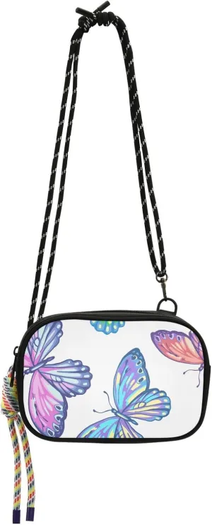 Crossbody Bag Multicolored Butterflies Cell Phone Purse Wallet with Credit Card Slots Multicolor Handbag with Adjustable Strap Fits Phone Keys And More