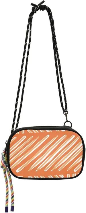 Crossbody Bag Orange and White Colors Cell Phone Purse Wallet with Credit Card Slots Multicolor Handbag with Adjustable Strap Fits Phone Keys And More