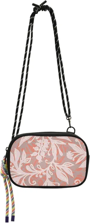 Crossbody Bag Pastel Leaves and Berries in Coral Cell Phone Purse Wallet with Credit Card Slots Multicolor Handbag with Adjustable Strap Fits Phone Keys And More