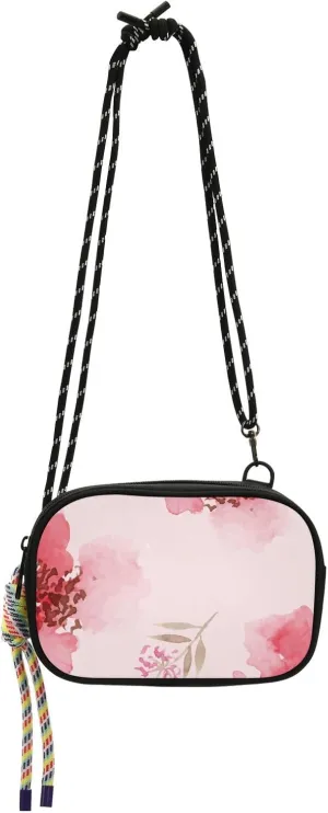 Crossbody Bag Pastel Red Flowers Cell Phone Purse Wallet with Credit Card Slots Multicolor Handbag with Adjustable Strap Fits Phone Keys And More