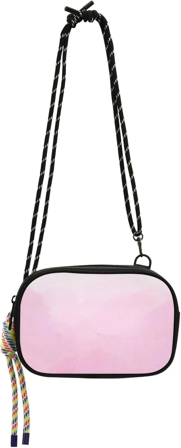 Crossbody Bag Pink Clouds Watercolor Cell Phone Purse Wallet with Credit Card Slots Multicolor Handbag with Adjustable Strap Fits Phone Keys And More