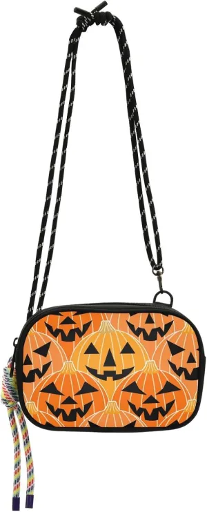 Crossbody Bag Scary Halloween Carved Pumpkins Cell Phone Purse Wallet with Credit Card Slots Multicolor Handbag with Adjustable Strap Fits Phone Keys And More