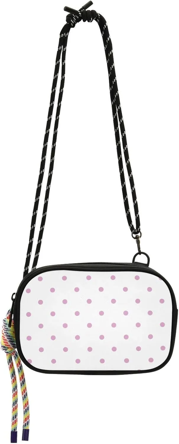 Crossbody Bag Small Pink Polka Dots Cell Phone Purse Wallet with Credit Card Slots Multicolor Handbag with Adjustable Strap Fits Phone Keys And More