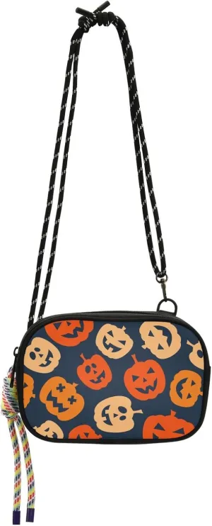 Crossbody Bag Spooky Pumpkins Dark Blue Cell Phone Purse Wallet with Credit Card Slots Multicolor Handbag with Adjustable Strap Fits Phone Keys And More