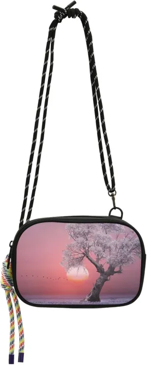 Crossbody Bag Sunset Tree and Birds Cell Phone Purse Wallet with Credit Card Slots Multicolor Handbag with Adjustable Strap Fits Phone Keys And More
