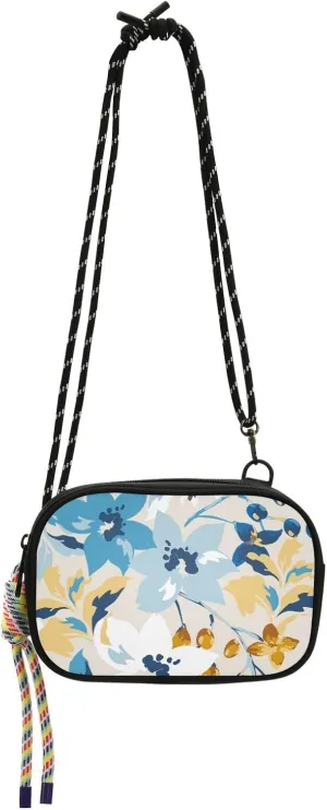 Crossbody Bag Trendy Blue Yellow Floral Design Cell Phone Purse Wallet with Credit Card Slots Multicolor Handbag with Adjustable Strap Fits Phone Keys And More