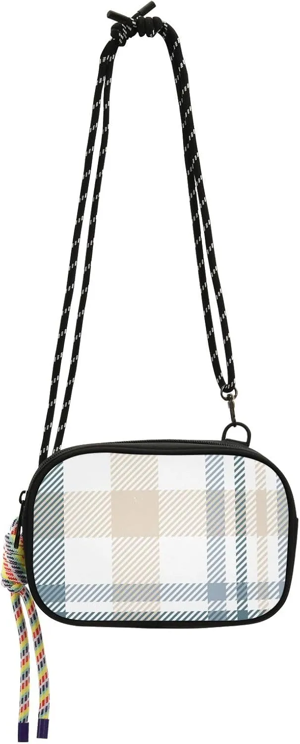 Crossbody Bag Turquoise Plaid Cell Phone Purse Wallet with Credit Card Slots Multicolor Handbag with Adjustable Strap Fits Phone Keys And More
