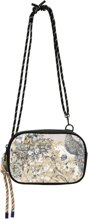 Crossbody Bag Watercolor Flowers Garden Peacock Yellow Cell Phone Purse Wallet with Credit Card Slots Multicolor Handbag with Adjustable Strap Fits Phone Keys And More