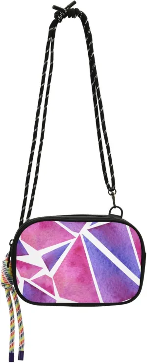 Crossbody Bag Watercolor Triangles Purple Cell Phone Purse Wallet with Credit Card Slots Multicolor Handbag with Adjustable Strap Fits Phone Keys And More