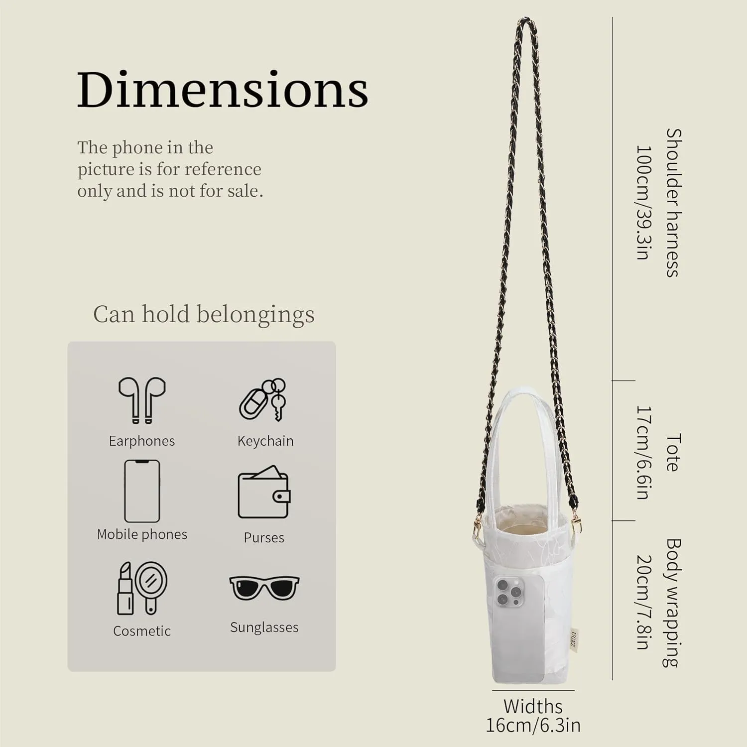 Crossbody Bags for Women, Lightweight and Foldable Bucket Bag, Water Bottle Holder Fit for Stanley Cup or Daily Use
