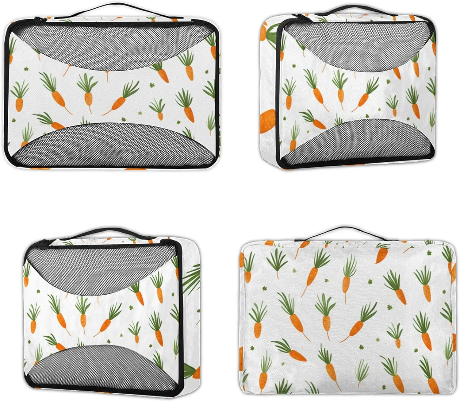 Cute Carrots 4 Pack Packing Cubes for Travel Lightweight Luggage Organizer Bag for Men Women Suitcase Packing Bags Set for Travel Essentials