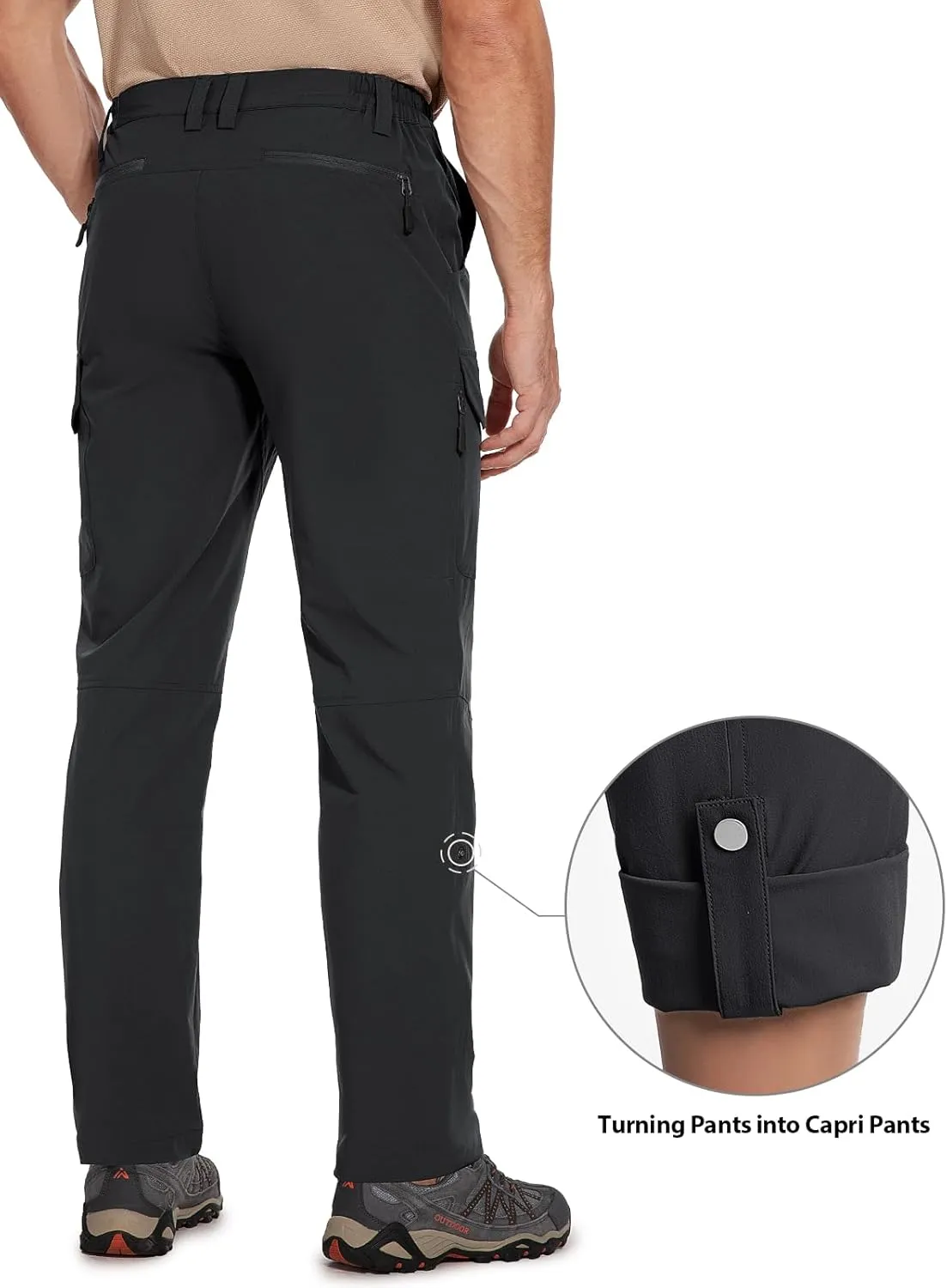 Cycorld Men's-Hiking-Pants-Lightweight-Water-Resistant-Quick-Dry Stretch Cargo Tactical Pants for Work Travel Camping Fishing