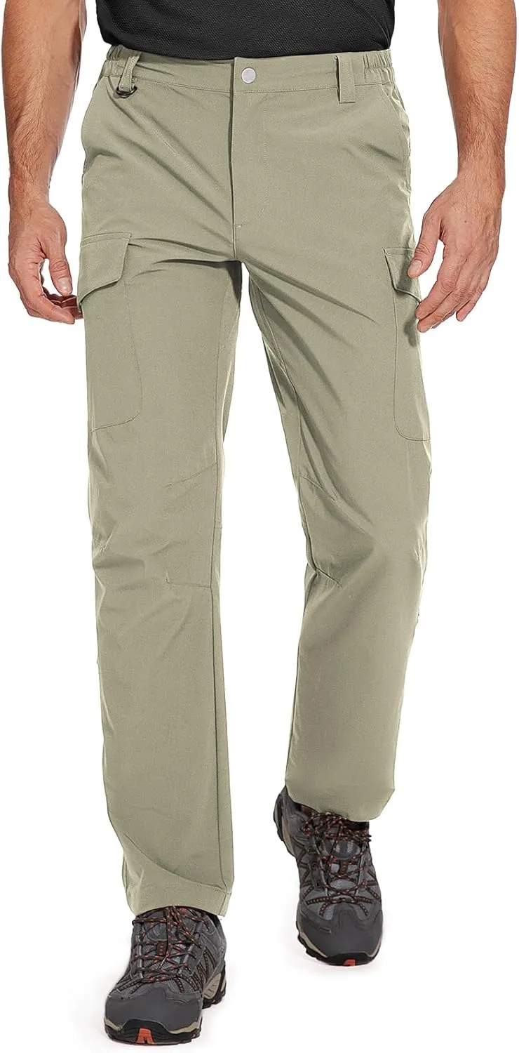 Cycorld Men's-Hiking-Pants-Lightweight-Water-Resistant-Quick-Dry Stretch Cargo Tactical Pants for Work Travel Camping Fishing
