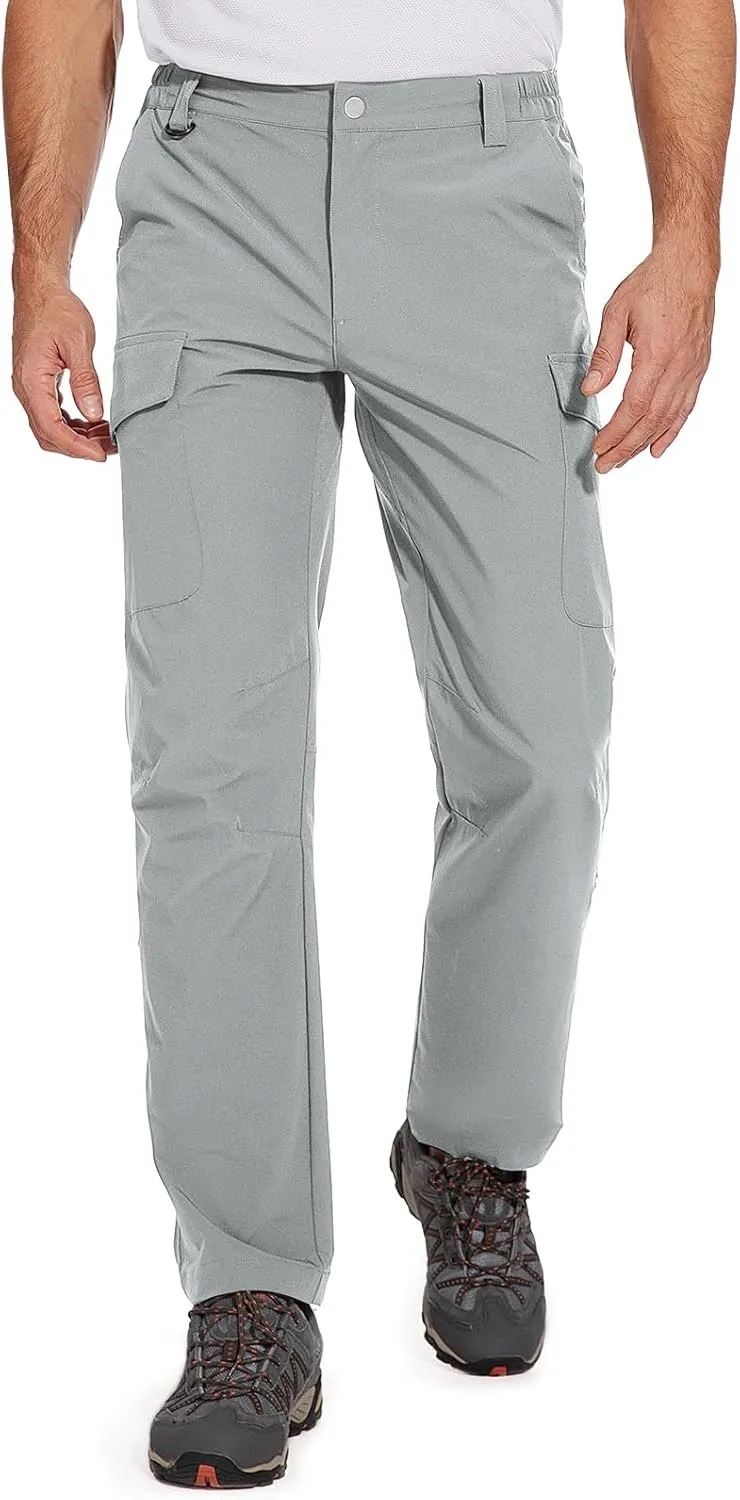 Cycorld Men's-Hiking-Pants-Lightweight-Water-Resistant-Quick-Dry Stretch Cargo Tactical Pants for Work Travel Camping Fishing