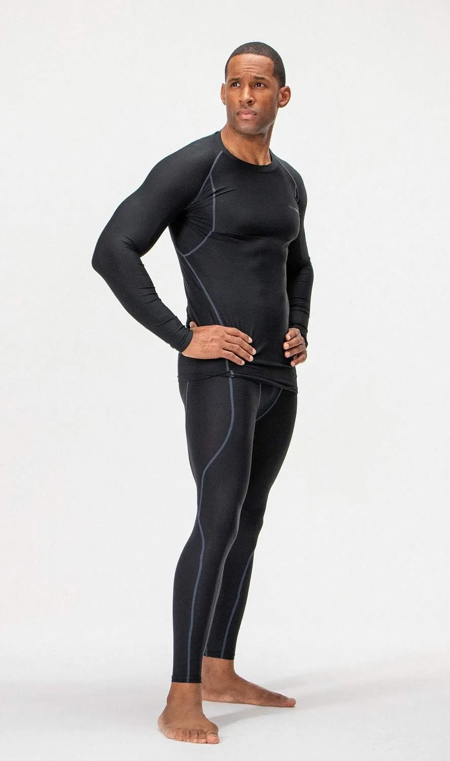 DEVOPS 3 Pack Men's UPF 50  Long Sleeve Compression Shirts Quick Dry, Cool Gear for Garage Garden Gym Yard and Workouts