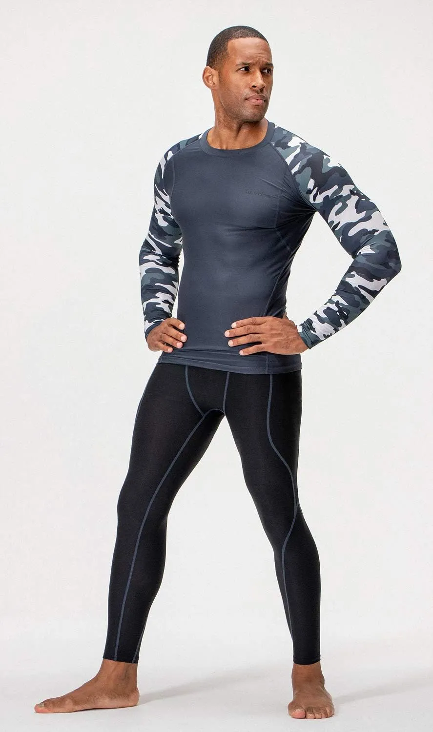 DEVOPS 3 Pack Men's UPF 50  Long Sleeve Compression Shirts Quick Dry, Cool Gear for Garage Garden Gym Yard and Workouts