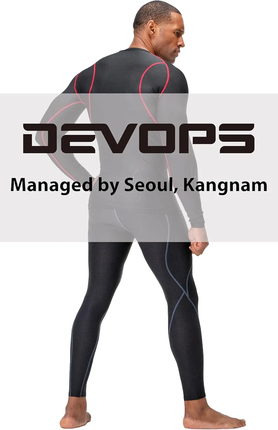 DEVOPS 3 Pack Men's UPF 50  Long Sleeve Compression Shirts Quick Dry, Cool Gear for Garage Garden Gym Yard and Workouts